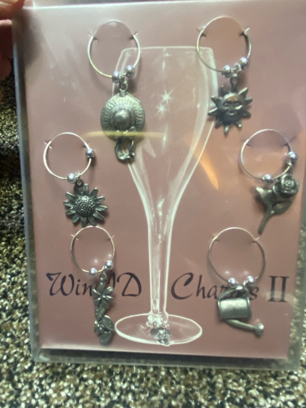 Darling Vintage Wine Glass ID Charms Set